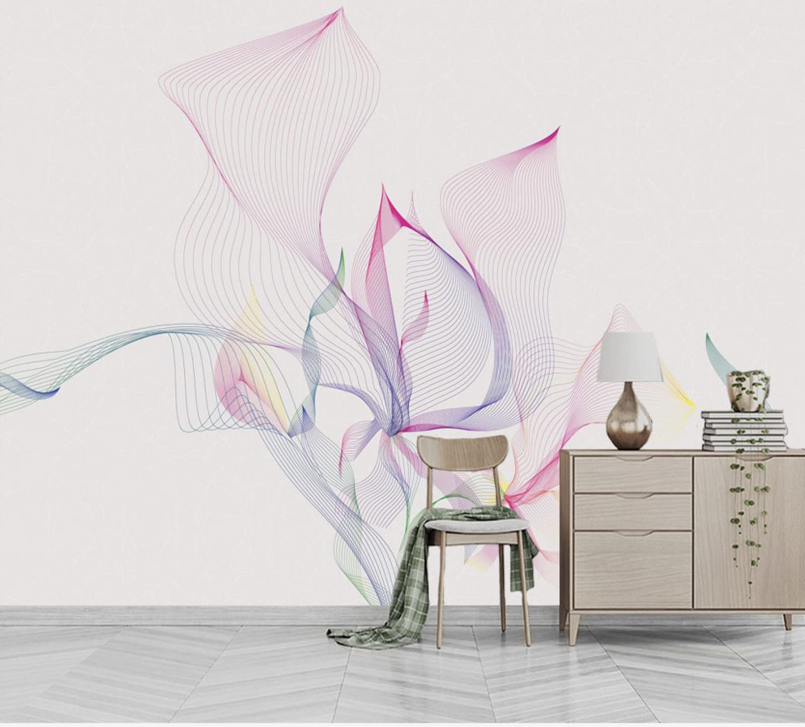 Fresque murale 3D fleur abstraite haut de gamme pour décoration salon