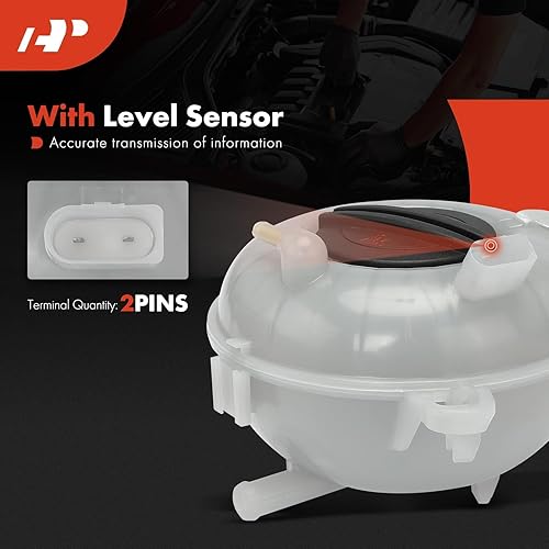 Miniatura 3 de A-Premium Tanque de depósito de recuperación de desbordamiento de refrigerante del motor [con tapa y sensor] compatible con Audi A3, S3 y Volkswagen