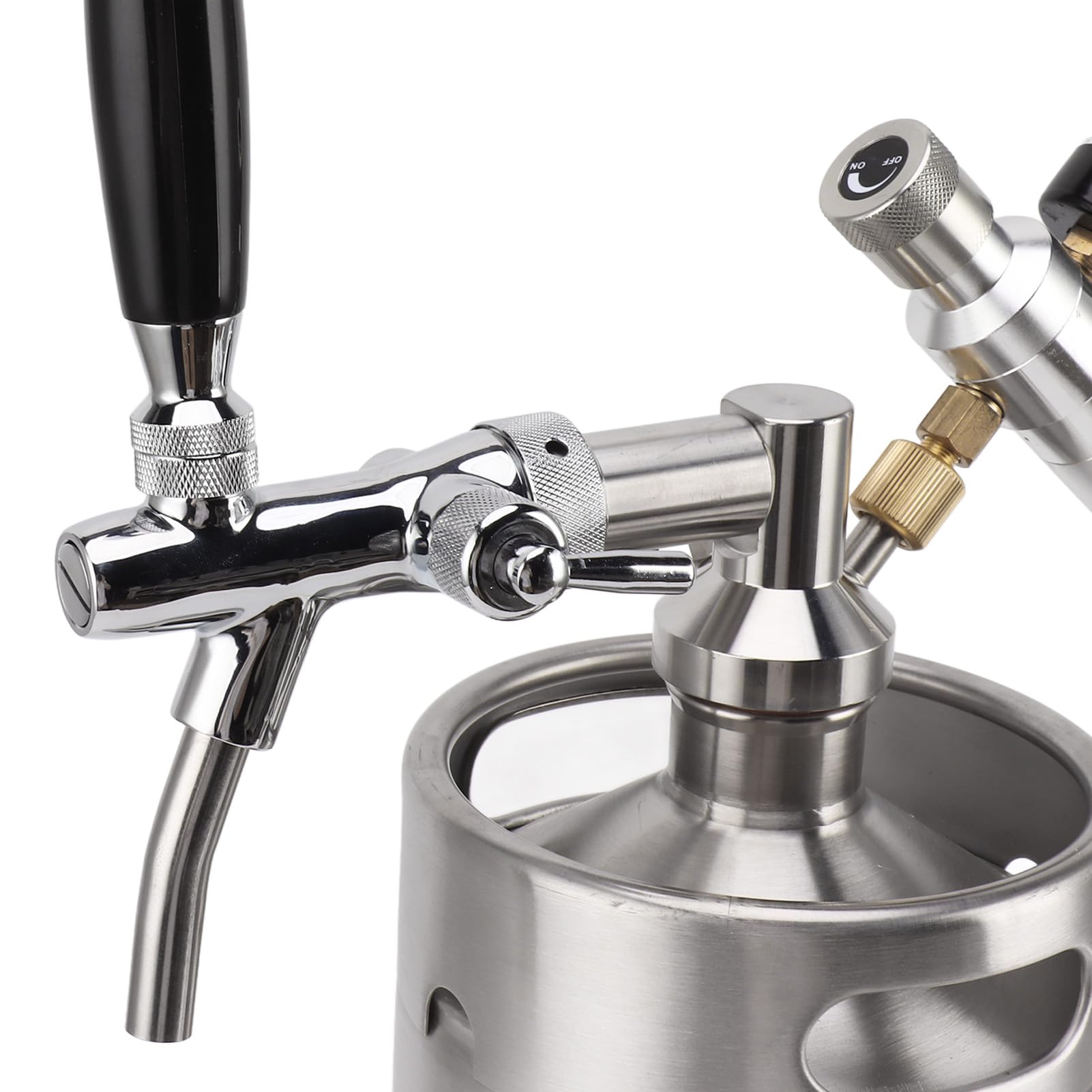 Mini Keg System - Coltivatore in acciaio inox da 3,6 l con rubinetto regolabile 60 psi, dispenser per birra e vino per feste ed eventi