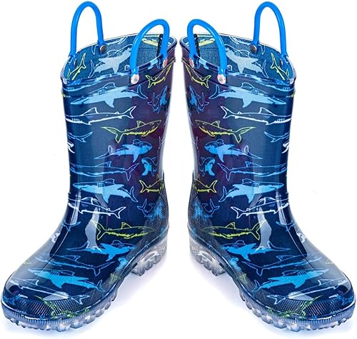 Miniatura 3 de HugRain - Botas de lluvia con luces para niños pequeños