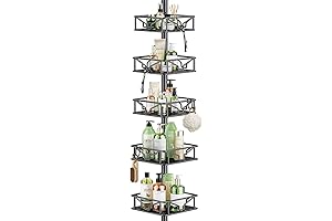 Skycarper Adjustable 5-Tier Shower Caddy with Tension Pole