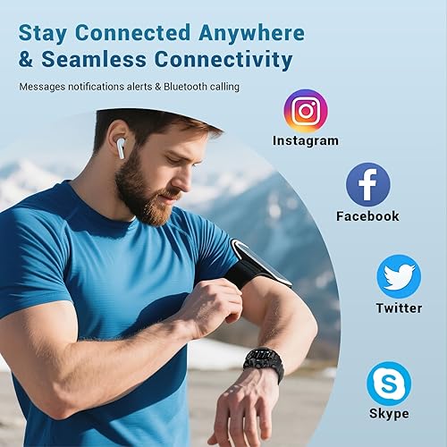 Miniatura 3 de Relojes inteligentes militares para hombres (respuesta/hacer llamadas), impermeables, para deportes al aire libre, con linterna para Android