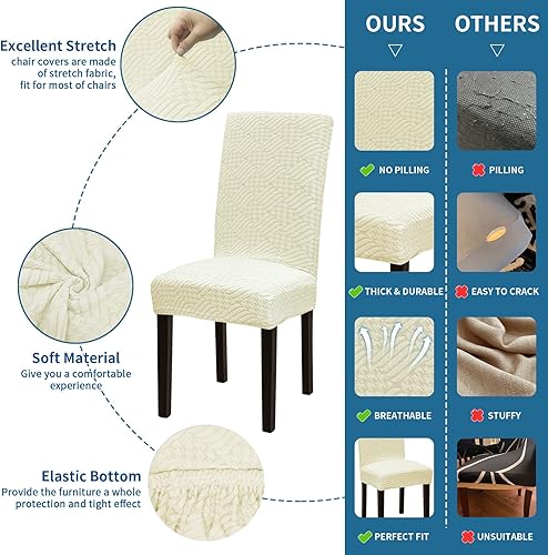 Miniatura 98 de Juego de 6 fundas elásticas para sillas de comedor, extraíbles y lavables, para sillas de comedor, hotel, ceremonia