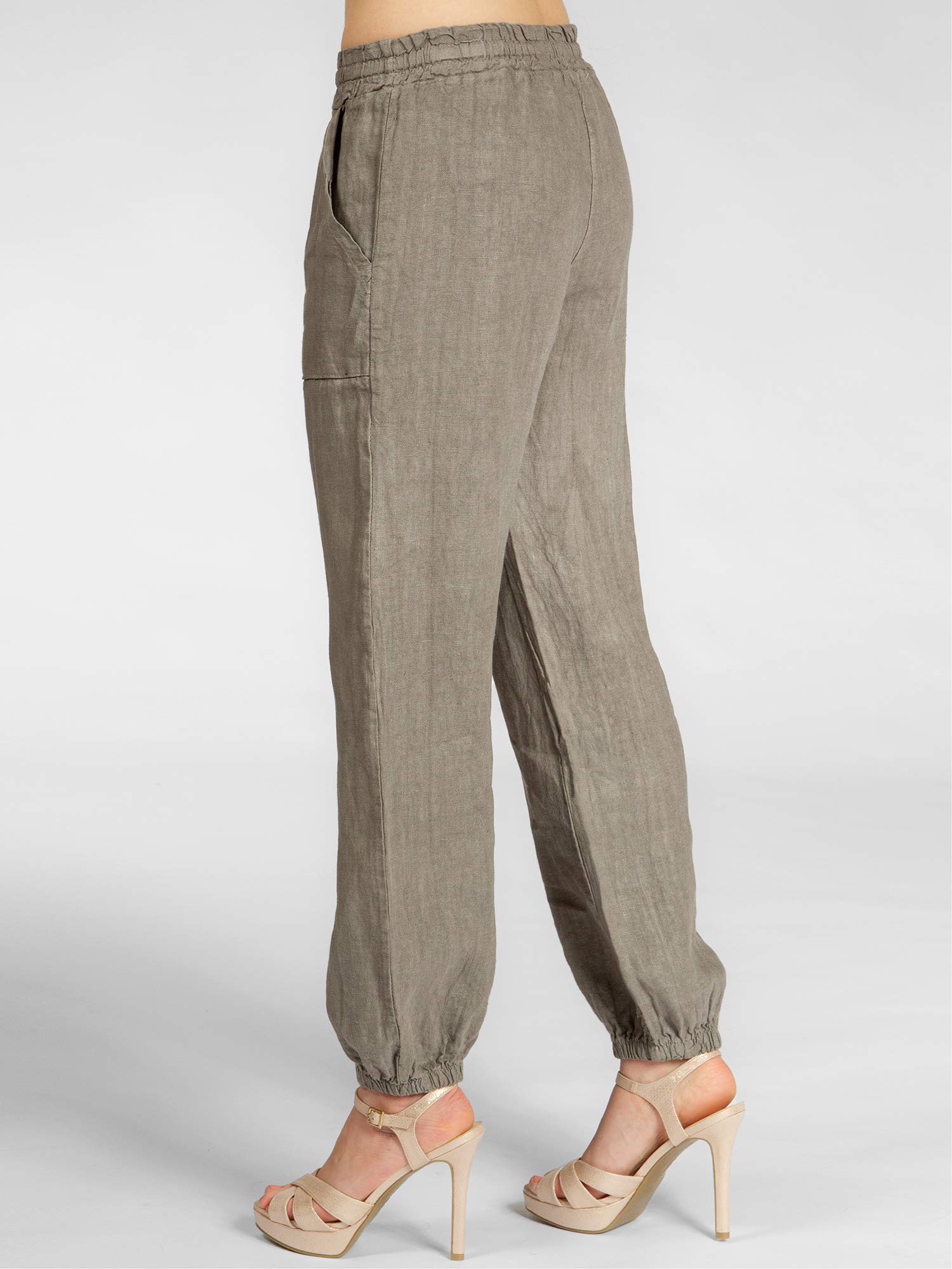 Caspar KHS051 Elegante Damen Casual Sommer Leinenhose