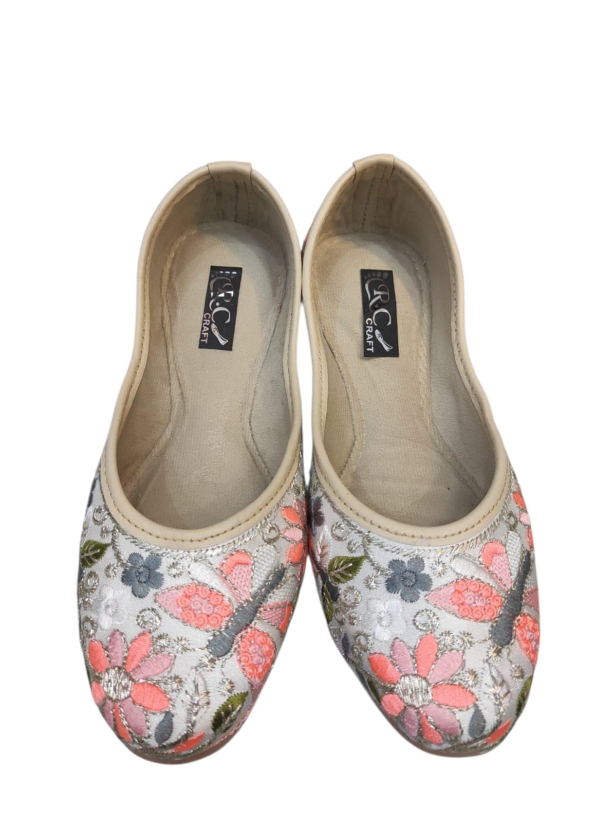Women’s Floral Embroidered Ethnic Jutti | Handmade Traditional Punjabi Jutti for Wedding, Party & Festivewear | Comfortable Flat Slip-On Mojari for Girls & Ladies-image-32