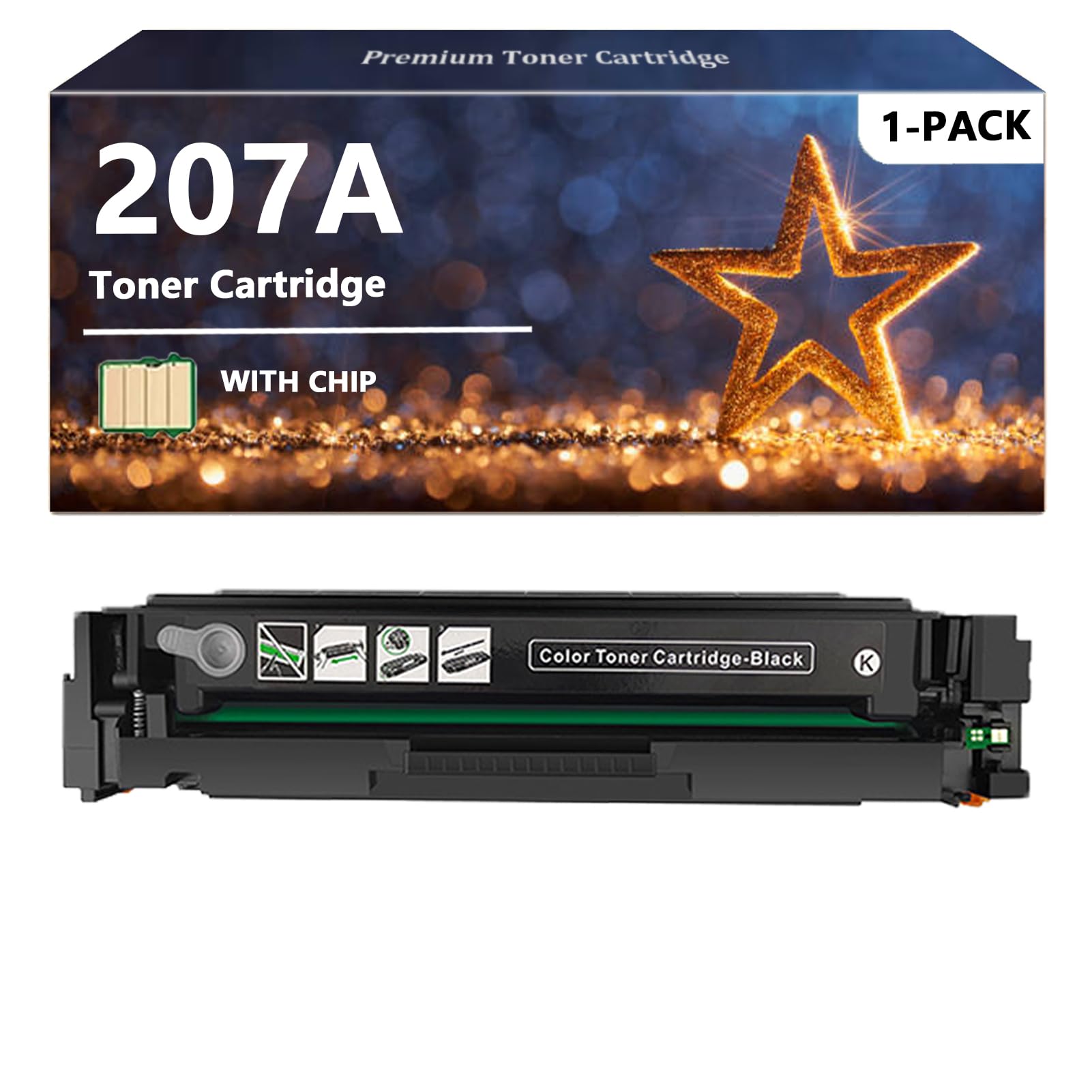 AZNITH 207A Black Toner Cartridges Compatible for HP 207A W2210A Toner Cartridge, Quality Toner for HP Color Pro M255dw M255nw MFP M282nw M283 Series,