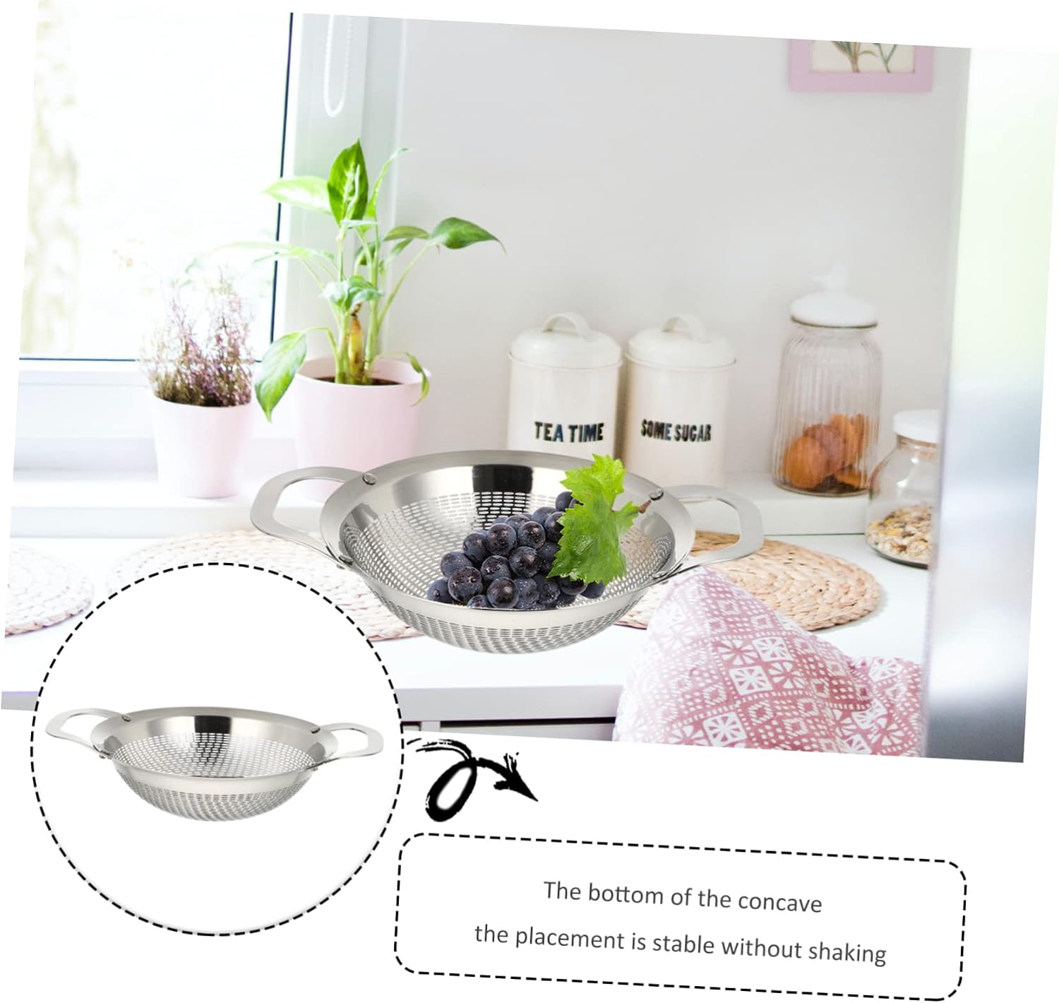Rice Strainer Bowl Sink Colander Strainer Drain Basket for Rice Washing