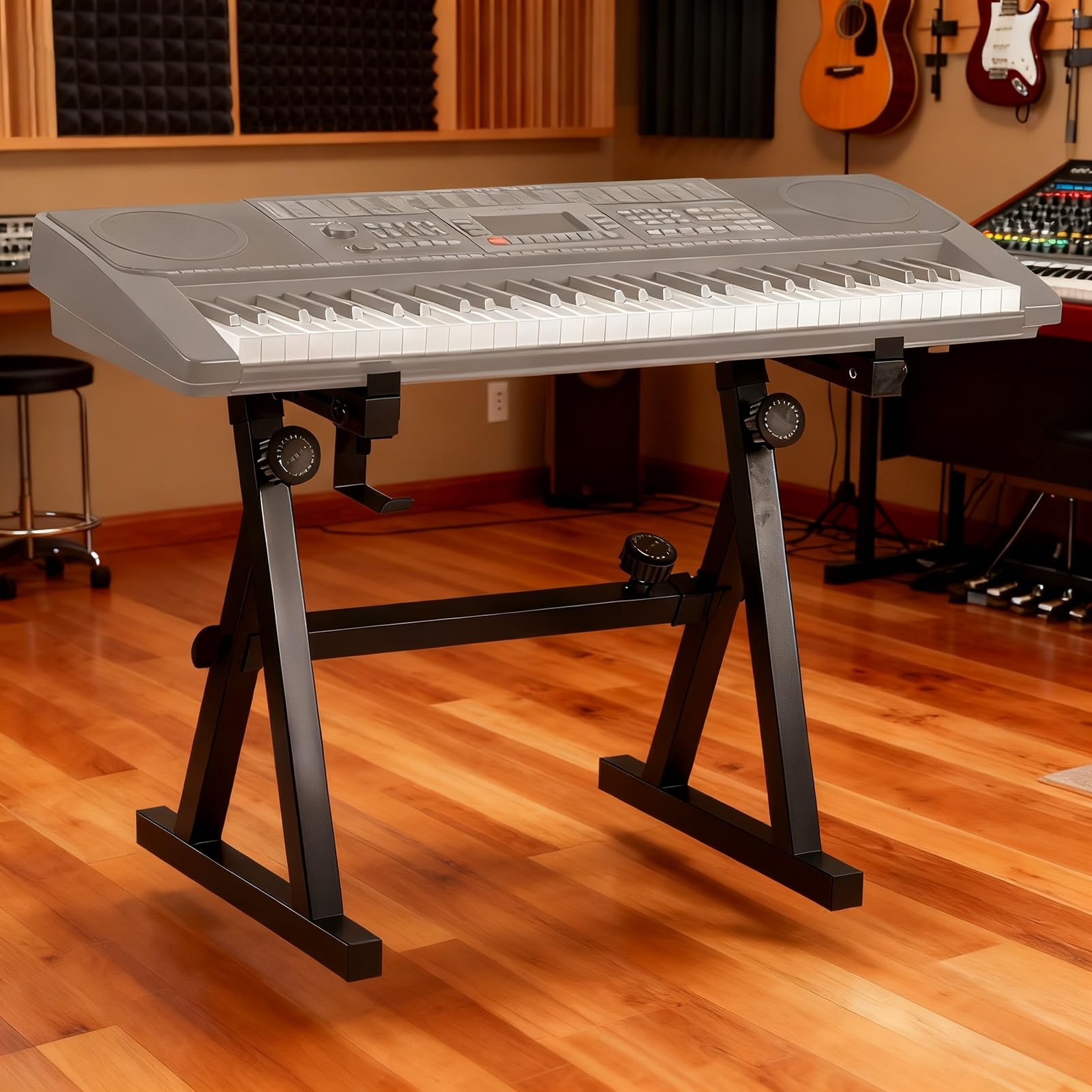 Stojak na Klawiaturę Statyw do Domowego Studia na Keyboardzie, Regulowany Uchwyt na Pianino, Stojak na Statywy Pod Nuty, Przenośny, Uniwersalny Stojak na Keyboard(Without wheels)