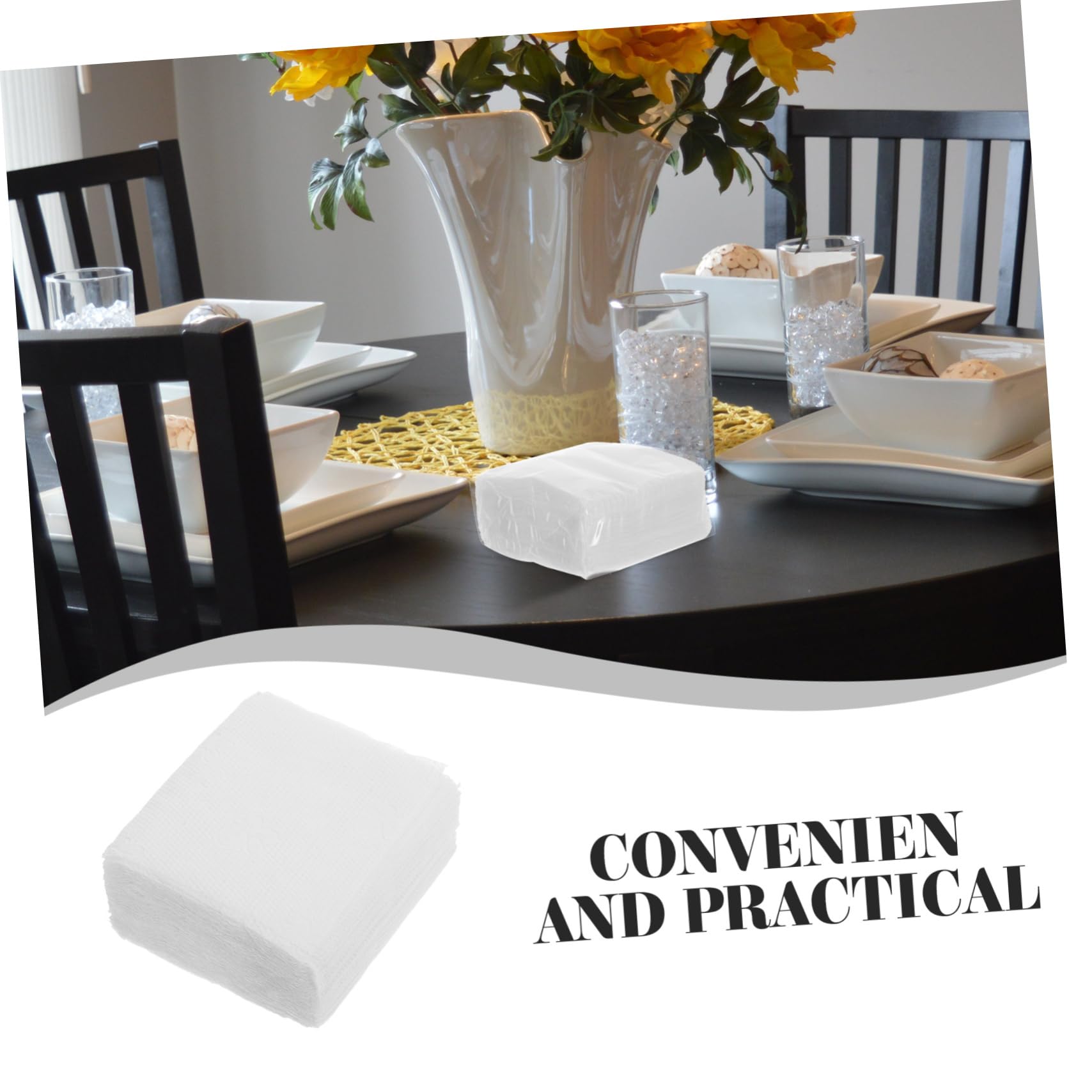 Pañuelos de Papel Gruesos 50 Unidades de Pulpa Papel Blanco | Suaves al Tacto, Plegables Uso Versátil, para Bodas y Reuniones, Formato 60 Hojas por Paquete
