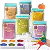 Jar Melo Washable Finger Paints Powder for Toddlers, Safe Paints for Baby's Hand and Feet, Non-Toxic Preschool Art and Craft Supplies, 6 Colors
