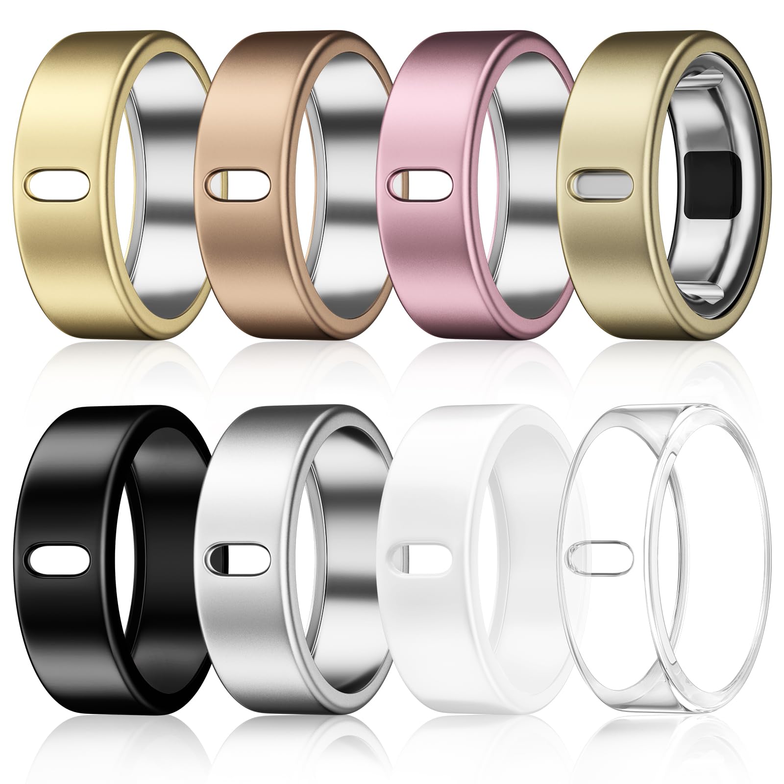 8 Pack Cover Compatible with Oura Ring Gen 4/Oura Ring Gen 3 Horizon/Heritage,Charging Derectly,Matte Texture Wear-Resistant Anti-Scratch TPU Protector for Oura Rings Women Men,Size 6-13-image-22