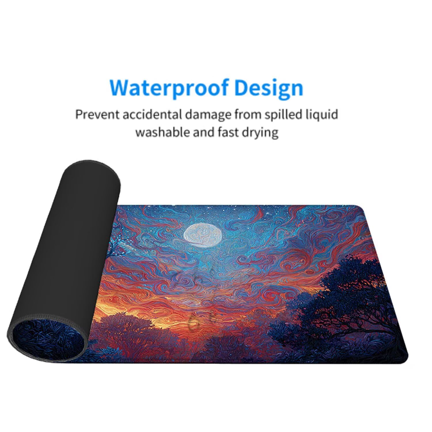 Abstrakcyjna podkładka pod mysz pod mysz pod mysz do gier XXL 1400 x 600 x 3 mm podkładka pod mysz gumowa jeleń duża podkładka pod rękę gracz akcesoria wodoodporne PC, do klawiatury laptopa w-9780