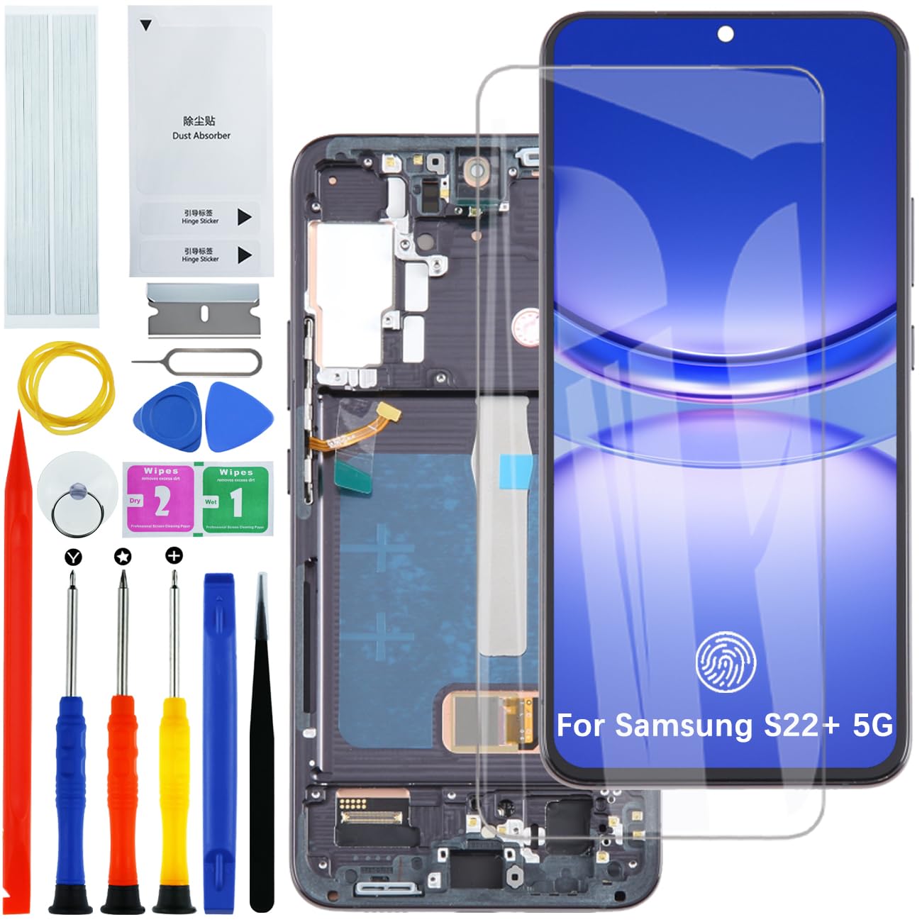 Kit écran OLED avec empreinte pour réparer un Galaxy S22+ noir - 6