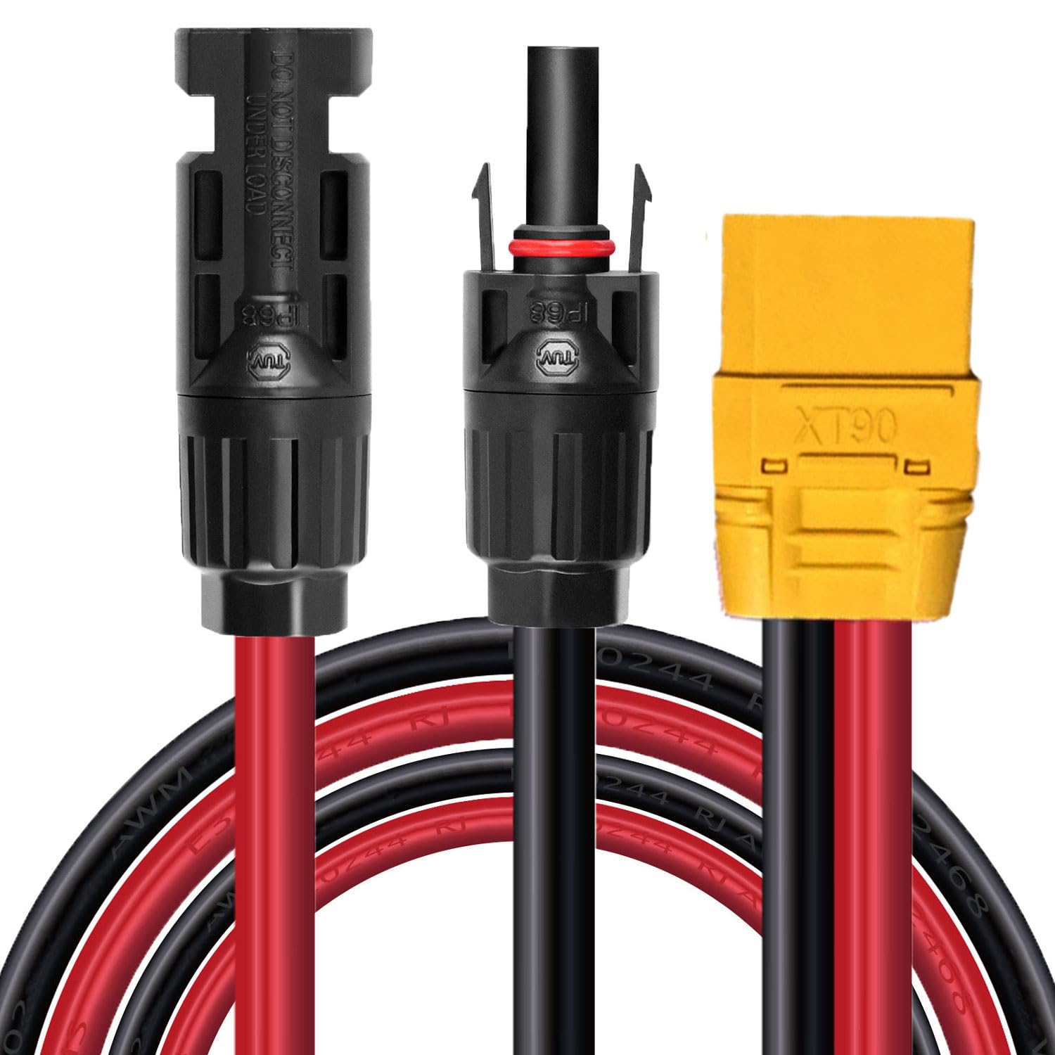 Câble d'extension solaire vers XT90 10 AWG – Compatible avec Bluetti Power Station, 150 cm (femelle)