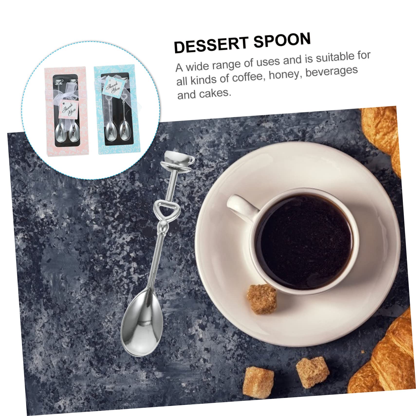 DECHOUS 24pezzi Cucchiai Inossidabile Per e Dessert Design Per Matrimonio e Compleanni Facili e Sicuri Usare Colori Assortiti