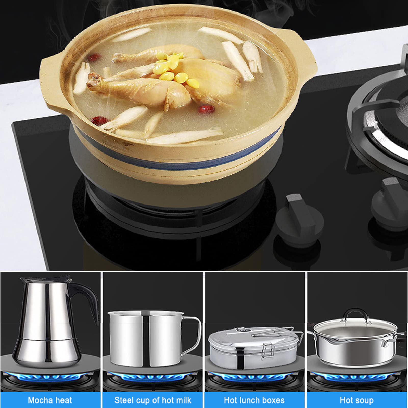 Diffusore Di Calore Per Piano Cottura - Piastra In Acciaio E Alluminio, Per Gas E Elettrico, 28cm - Foto 10