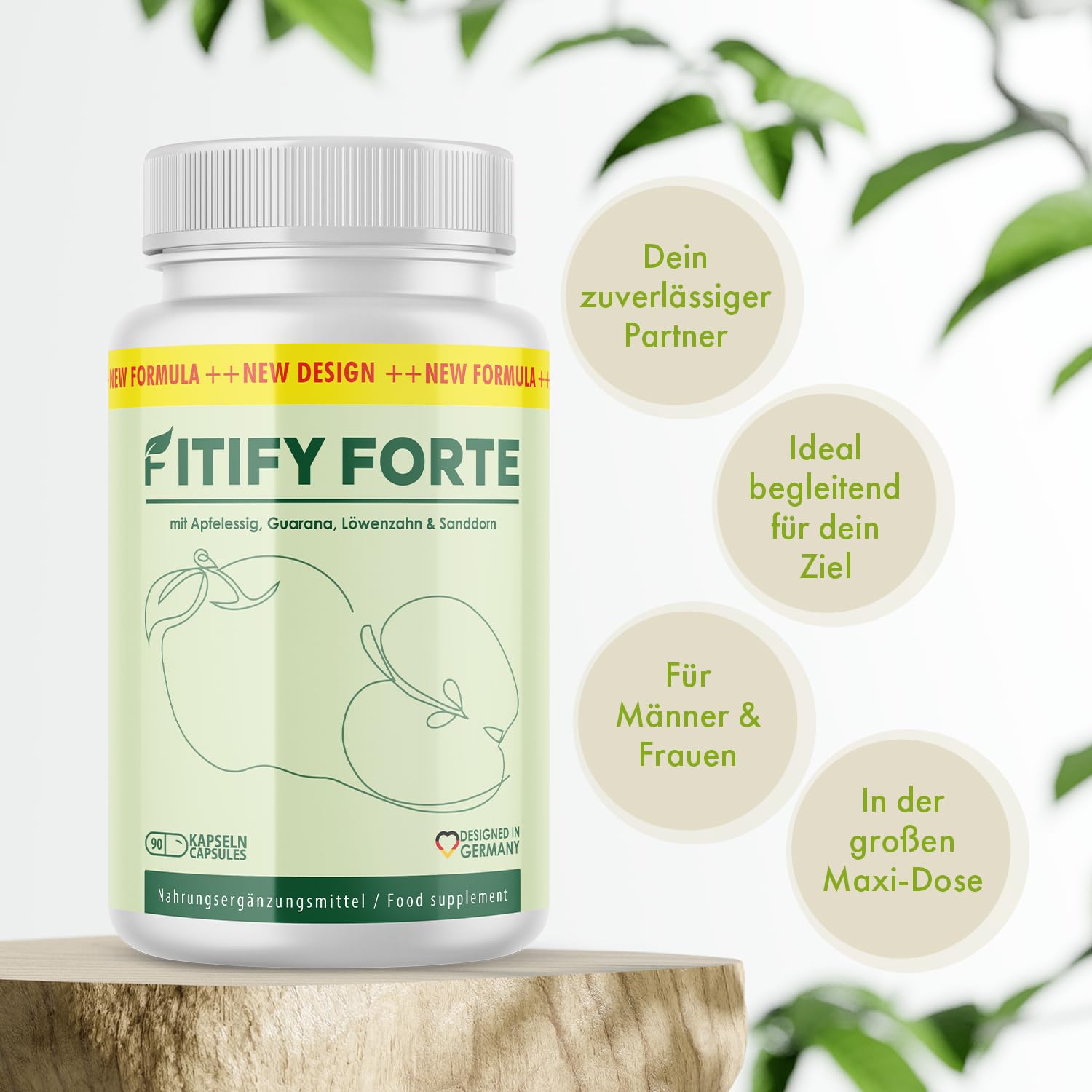 Fitify Forte Kapseln | Mit natürlichen Inhaltsstoffen | Einfache Anwendung | 90 Kapseln
