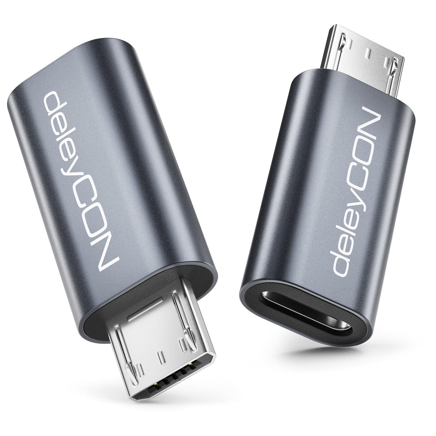 deleyCON USB C to Micro USB Adapter (Pack of 2) USB C Female to Micro USB Male - Data & Charging - for Galaxy S7, PS4 Controller, Camera, Headphones, Tablet etc.-image-49