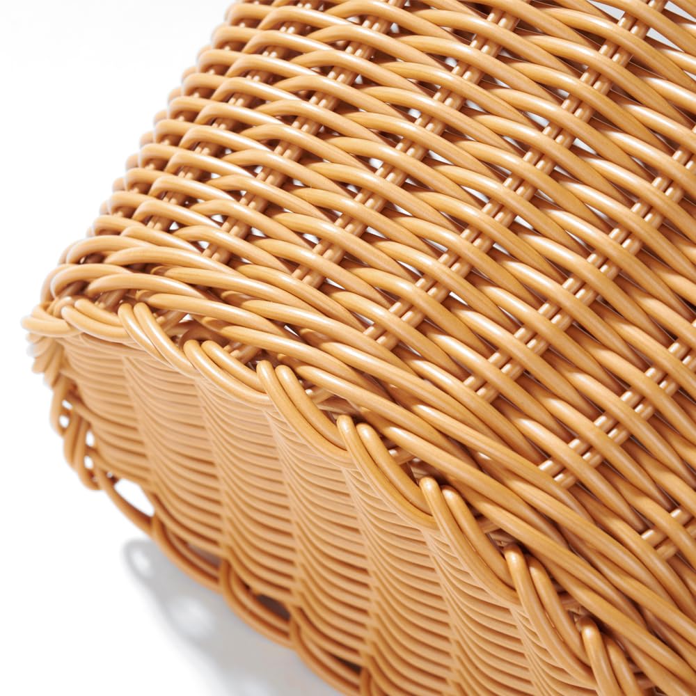 Cestino per bicicletta in plastica intrecciata con 2 cinghie regolabili in pelle, cestino portaoggetti per manubrio anteriore intrecciato a mano, accessorio per bicicletta per bambini e adulti