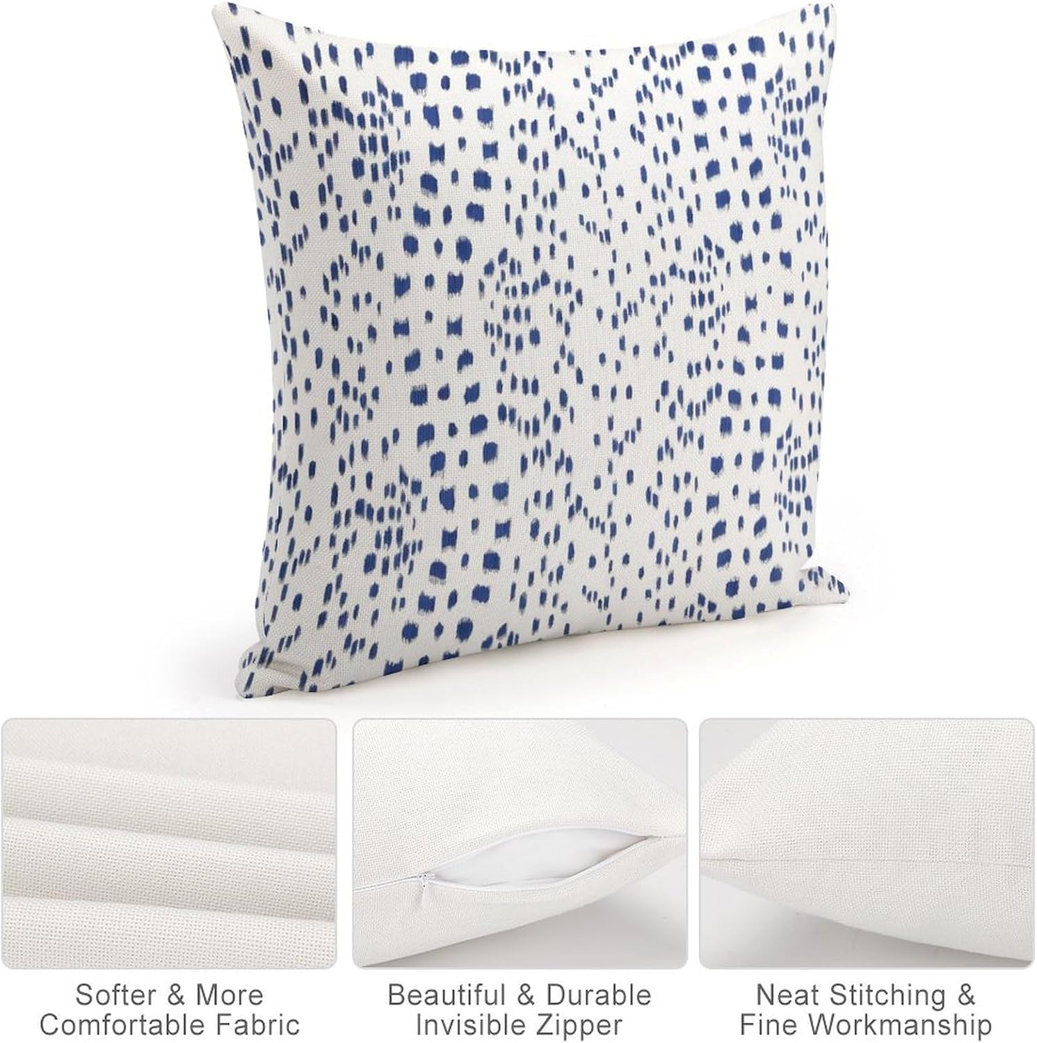 POMOTER Brunschwig Fils Les Touches Blue and White Decorative Pillow Cover Throw Pillow Covers Modern Pillow Cushion Cases 20"X20" image 4