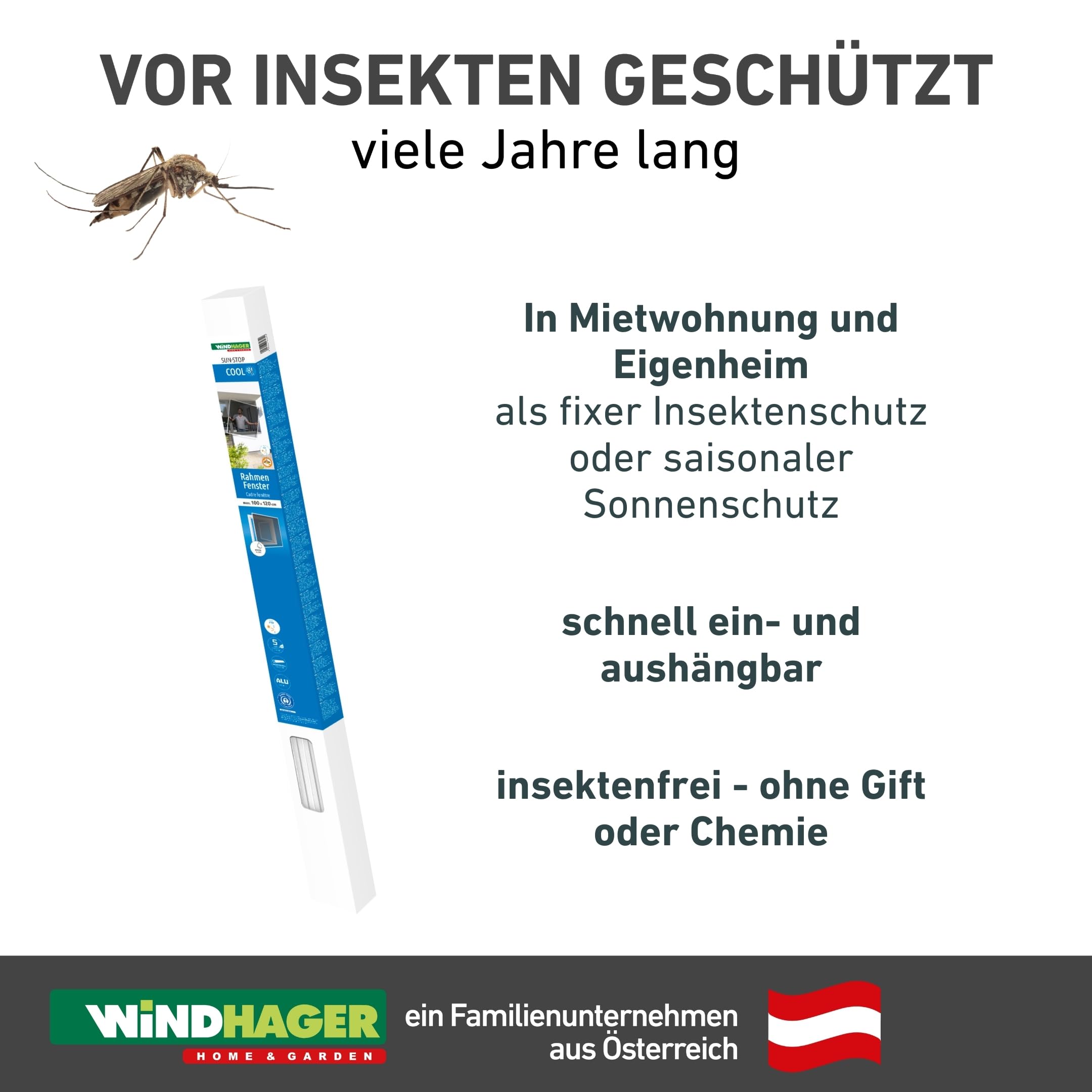 Windhager is COOL Rahmen Fenster 140x150cm W.