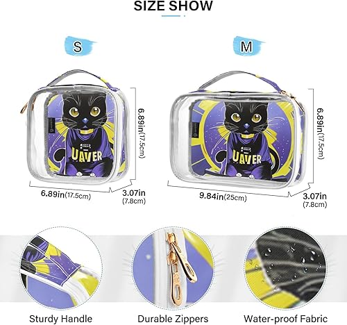 Miniatura 4 de Dj Cat Clear Toiletry Bag for Traveling,2 Pack Makeup Cosmetic Bag with Zipper,Travel Bag for Toiletries,Travel Essentials 21214226