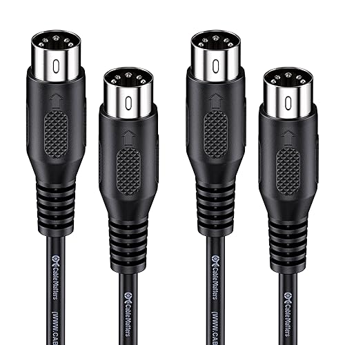 Cable Matters Paquete de 2 cables MIDI DIN de 5 pines, cable MIDI de 5 pines - 6 pies