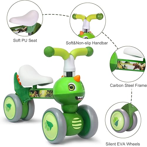 Miniatura 4 de Bicicleta de equilibrio para bebé sin pedales juguetes de viaje de 10 a 36 meses regalos para interiores y exteriores bicicleta de bebé de 4 ruedas