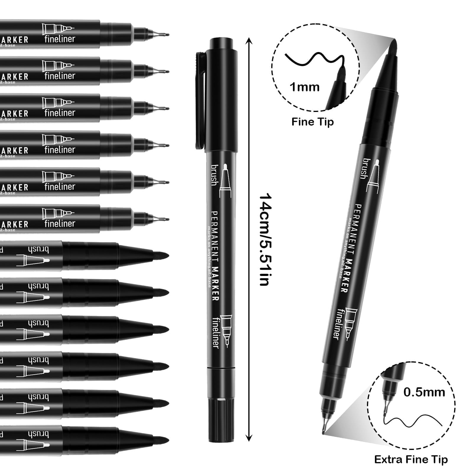 Wsryx Set Di 168 Pennarelli Indelebili A Doppia Punta, Per Bambini - Foto 3