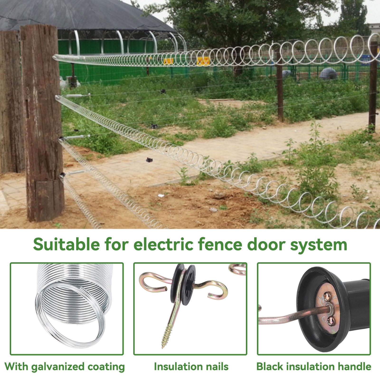 Kit De Puerta De Cerca Eléctrica, Juego De Manijas De Cerca Eléctrica, Juego De Manijas De Puerta Con Resorte, Manija De Puerta De Cerca Eléctrica De Plástico Con Aisladores Con Aisladores De Cerca El