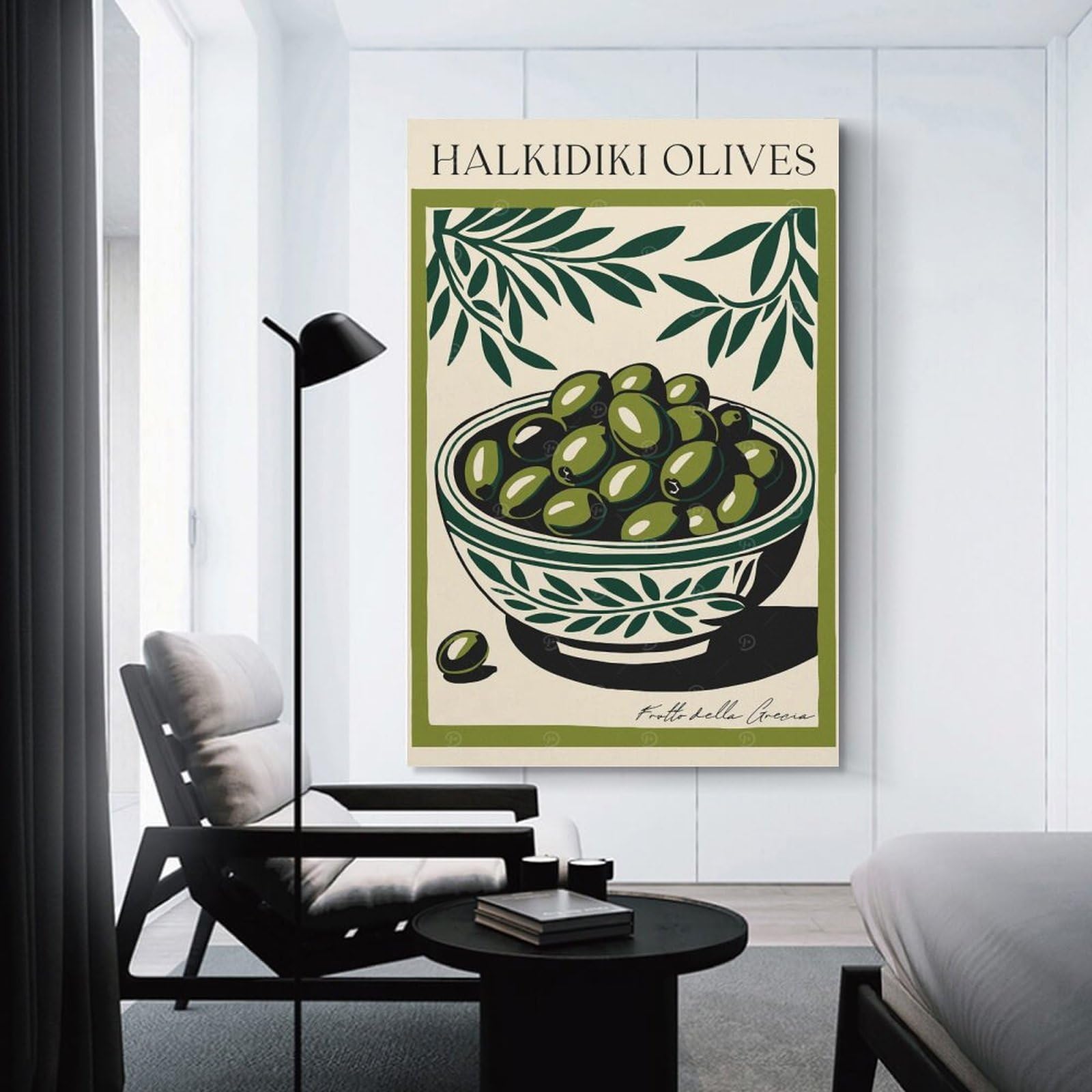 Junmoney Halkidiki Olives Greece Wall Decor Canvas Print, 20x30inch(50x75cm), for Living Room, Bedroom Or Home Office, Home Decor Gift with Stylish Appeal