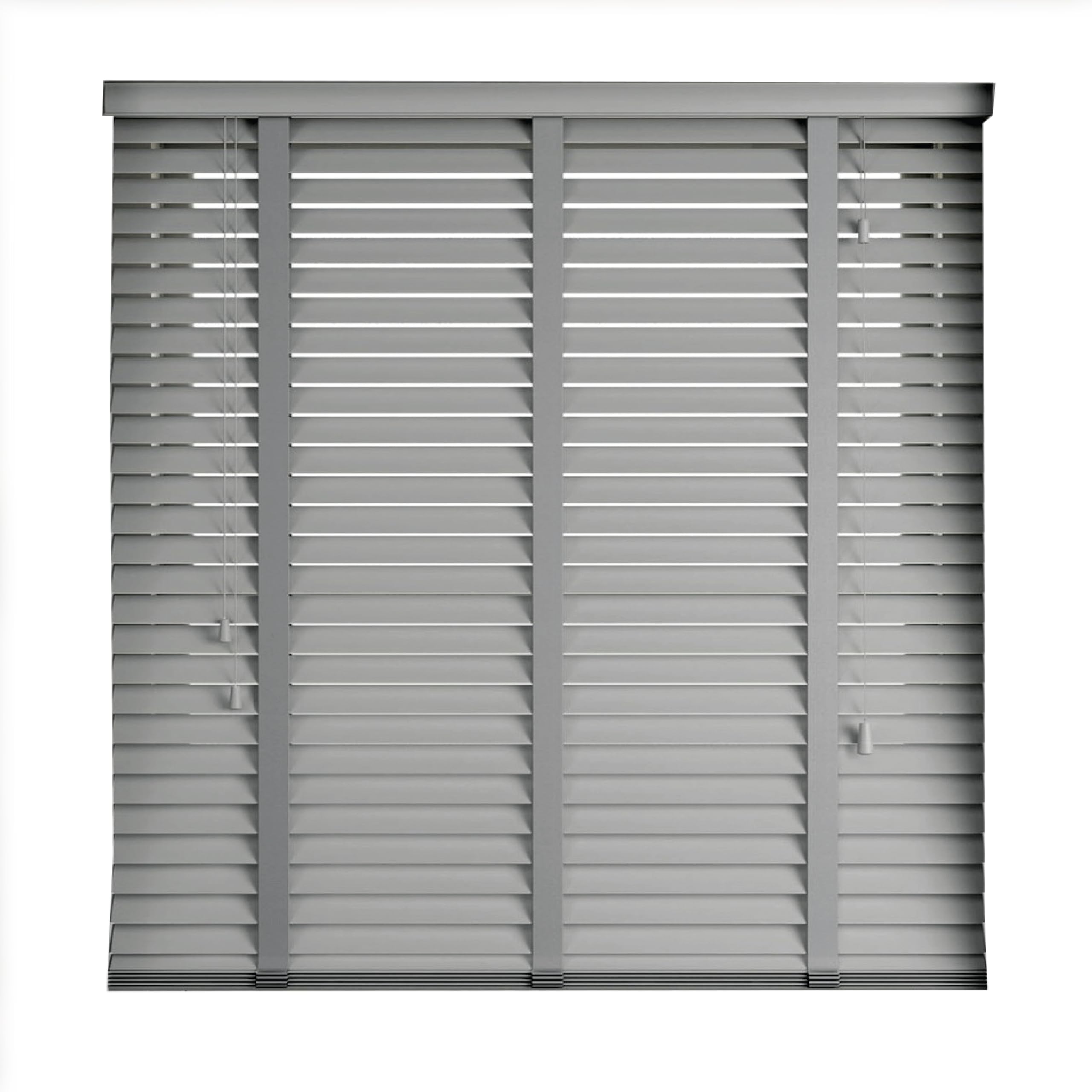 EV DEKOR Made To Measure Faux Wood Venetian Blinds – 50mm horizontal slats with tape Easy Fit Child Safe Window Blinds for Home Office (Grey, W180cm x L213cm)