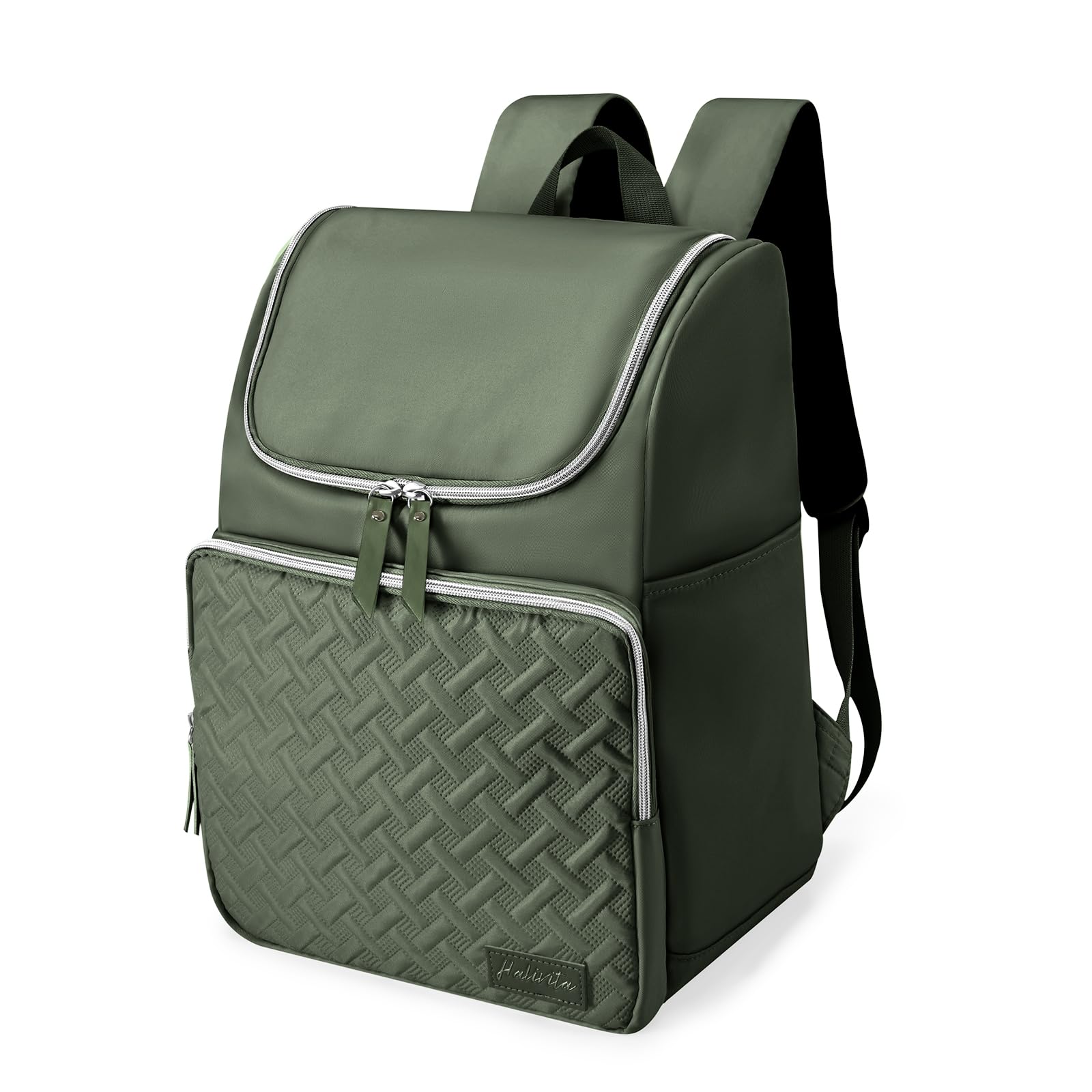 Halivita Unisex Green Cooler Backpack Insulated Leak Proof 33 Cans, Waterproof Hiking Backpack Cooler Soft Cooler Bag Lunch Backpack For Picnic Camping,