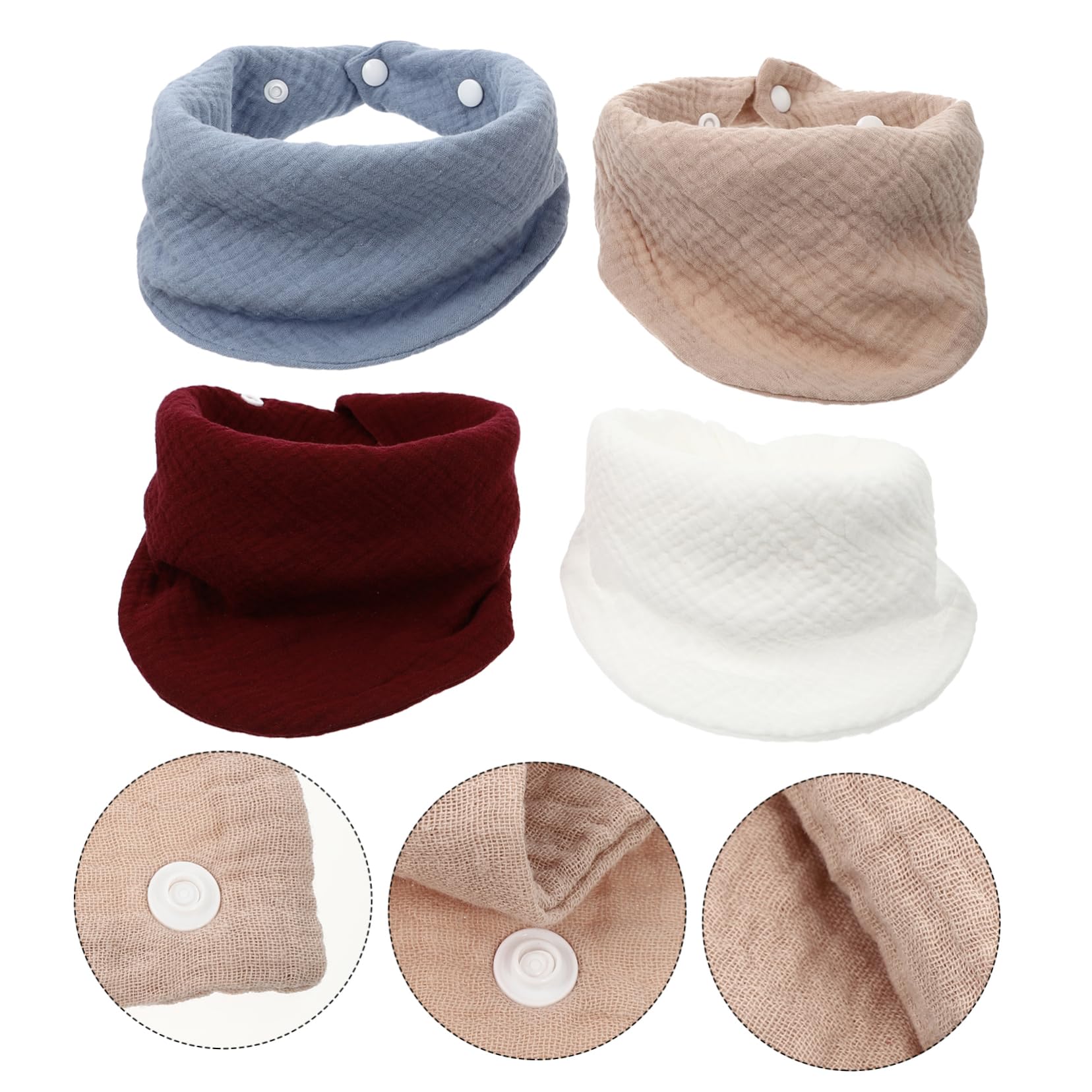 Abaodam 3 Set Di Bavaglini in Mussola Per Bambini Comodi Bavaglini in Cotone Salviette Per Ruttini Leggeri 4 Pezzi*3
