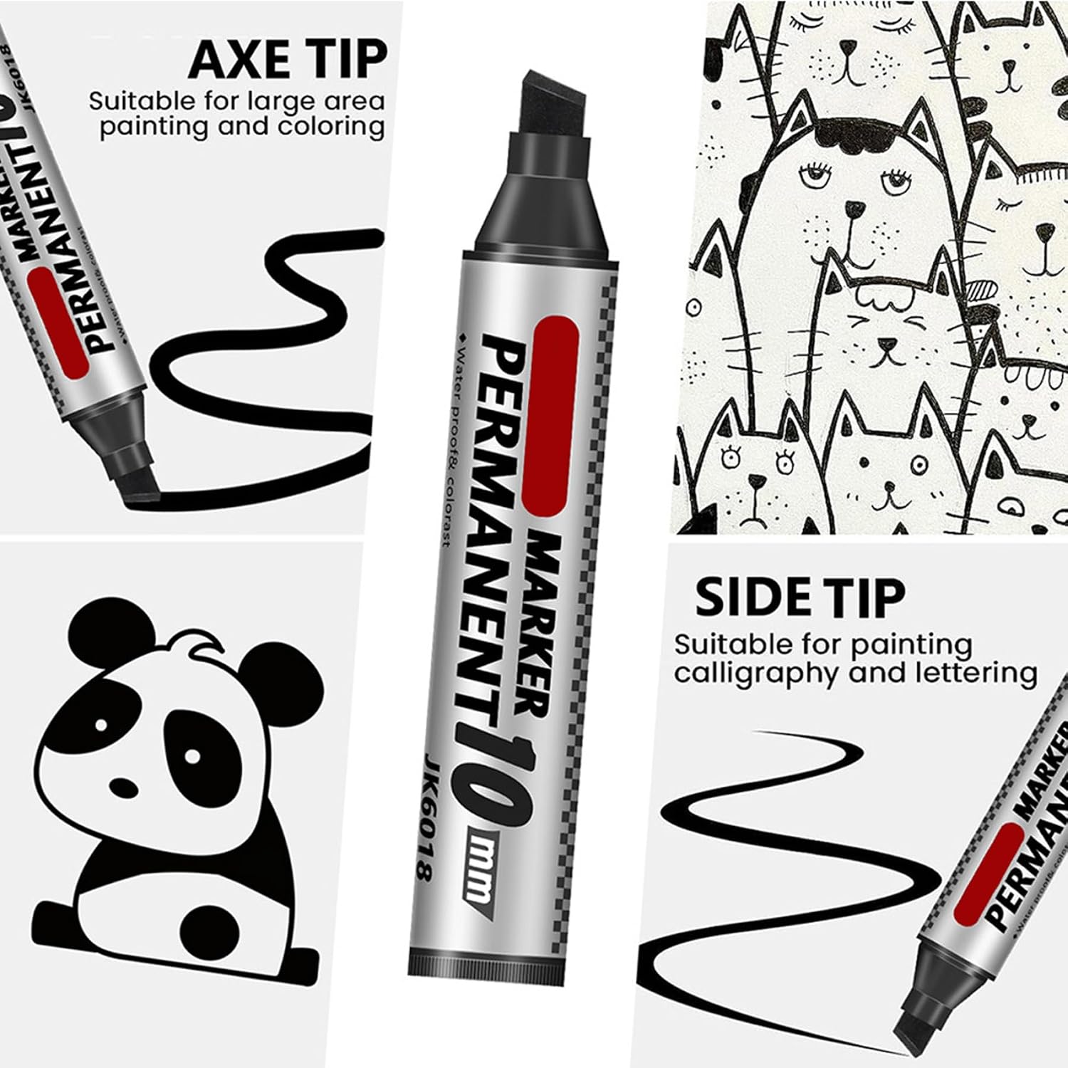 10 Pack Permanent Markers Black, Chisel Tip Black Markers for Poster, Shipping, And Industrial Use, Quick Dry Ink.. image 5