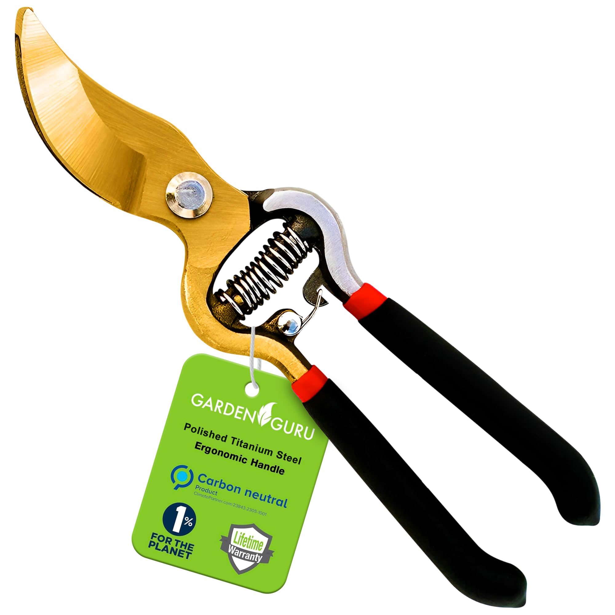 Garden Guru Lawn & Garden Tools GARDEN GURU Indestructible Titanium Garden Clippers - Professional Bypass Hand Pruner Pruning Shear with Comfort Grip Handles for Gardening, Trimming, and Yard Work -