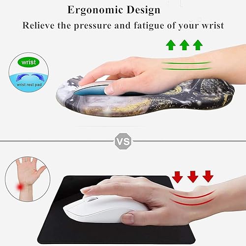 Miniatura 4 de Alfombrilla para mouse con soporte de muñeca, almohadilla antideslizante para mouse para oficina, computadora, laptop y Mac, cómoda y ligera
