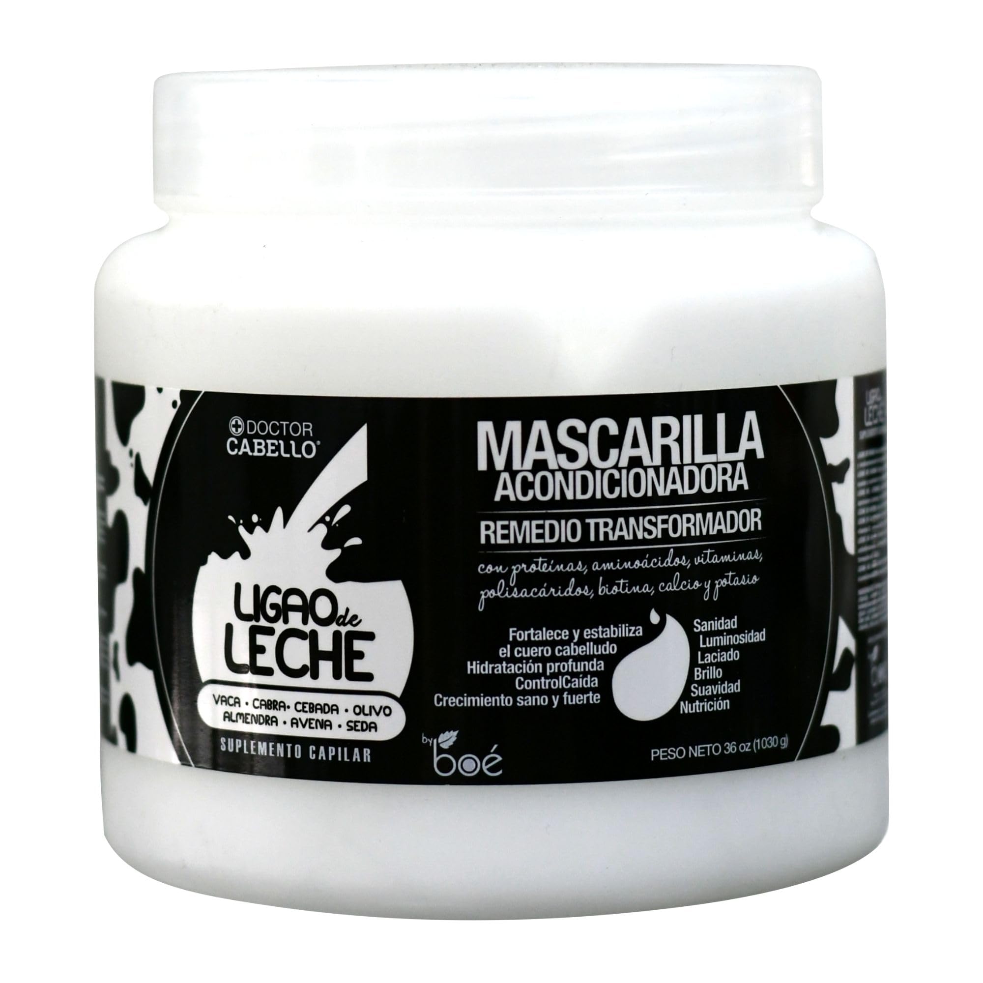 Doctor Cabello Ligao de Leche Hair Mask 36 oz, Deep Conditioning Treatment with Biotin, Collagen & Proteins, Strengthens, Hydrates & Restores Dry or