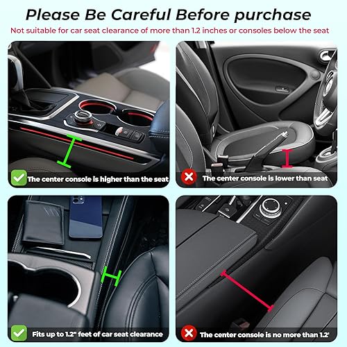 Miniatura 7 de Paquete de 2 organizadores para llenar huecos para asiento de automóvil con portavasos, cuero de primera calidad, ajuste universal, mantiene las