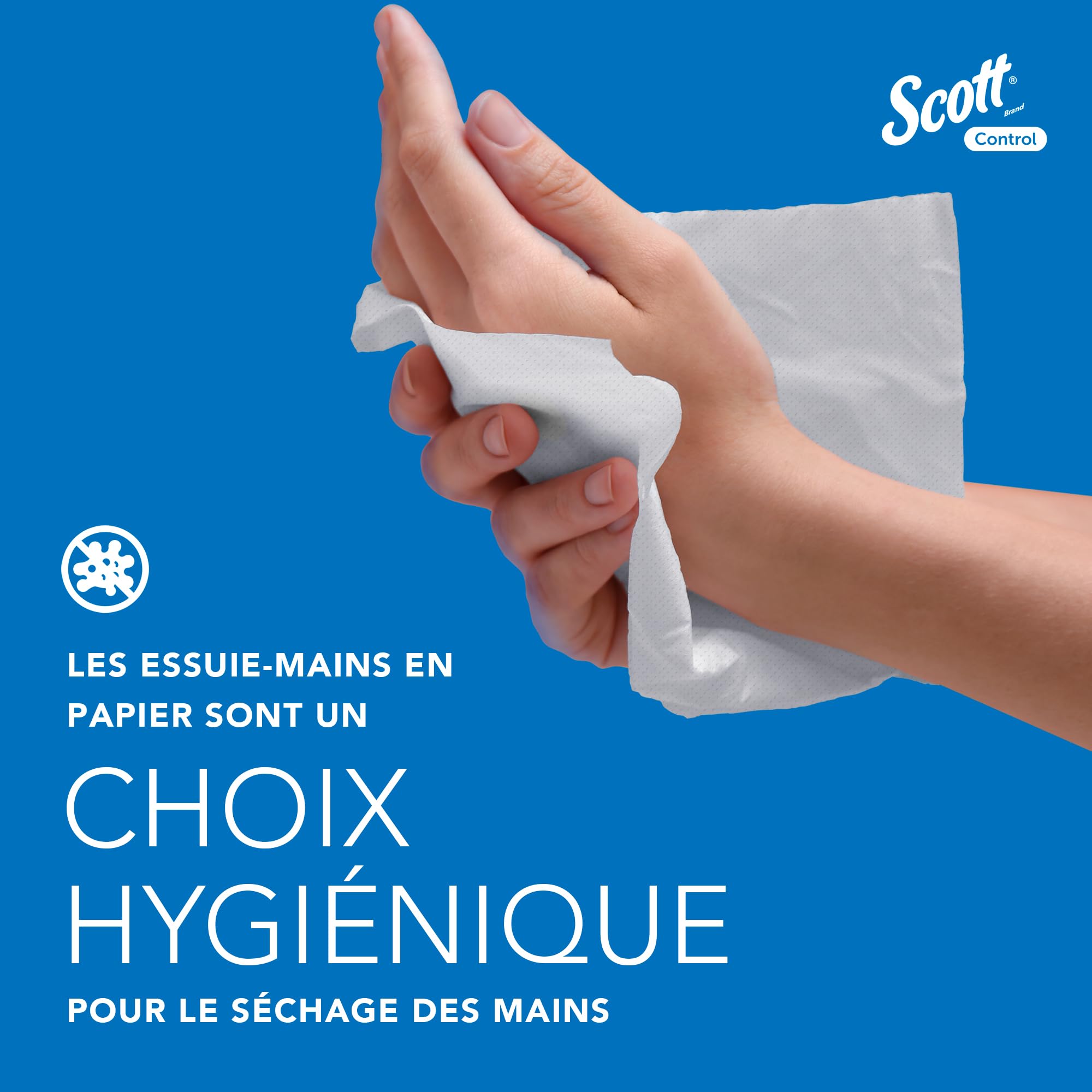 Scott Control 6663 Essuie-Mains en Papier 3 Épaisseurs, Pliés en V, Blancs – Ultra-Doux, Certifiés FSC & Écolabel, pour Hygiène Professionnelle – 15 Paquets x 212 Feuilles (3 180 au Total)