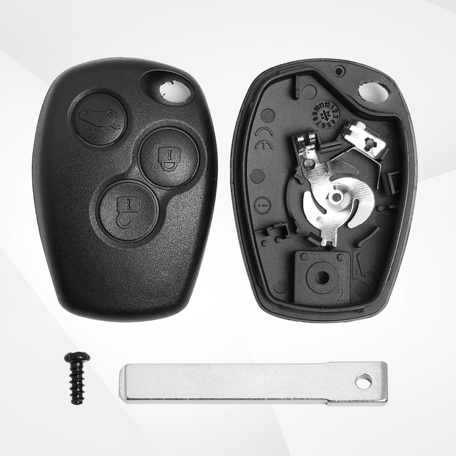Coque De Télécommande De Clé Compatible Renault (Clio, Modus, Twingo, Kangoo...), 3 Boutons - Neuf