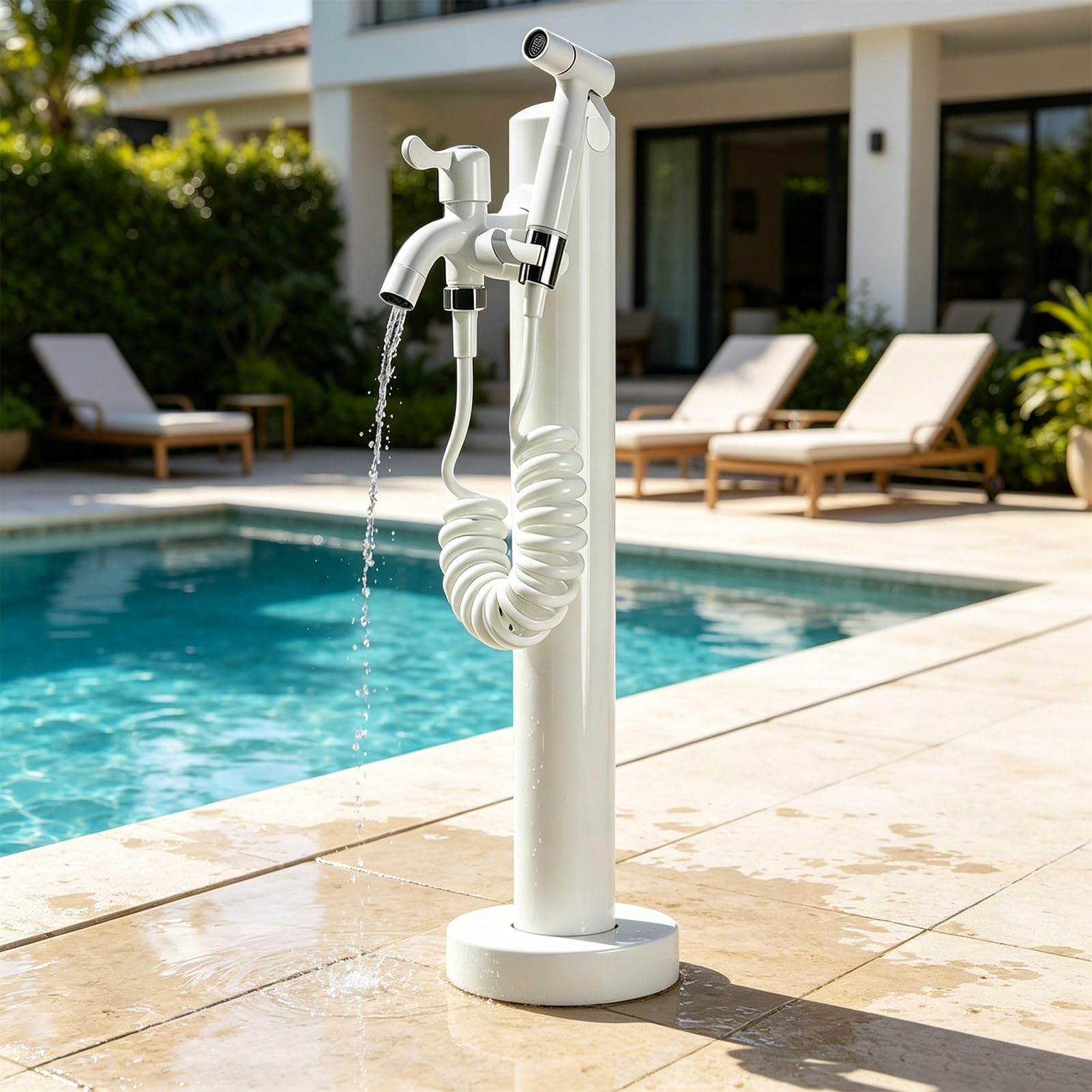 Lonmrrton C Stainless Steel Garden Faucet Olumn, Freestanding Yard Hydrant Antifreeze Outdoor Water Tap For Ourtyard/Backyard/Lawn/Poolside, 60/95Cm Tall(,Height: 60Cm/23.6In)