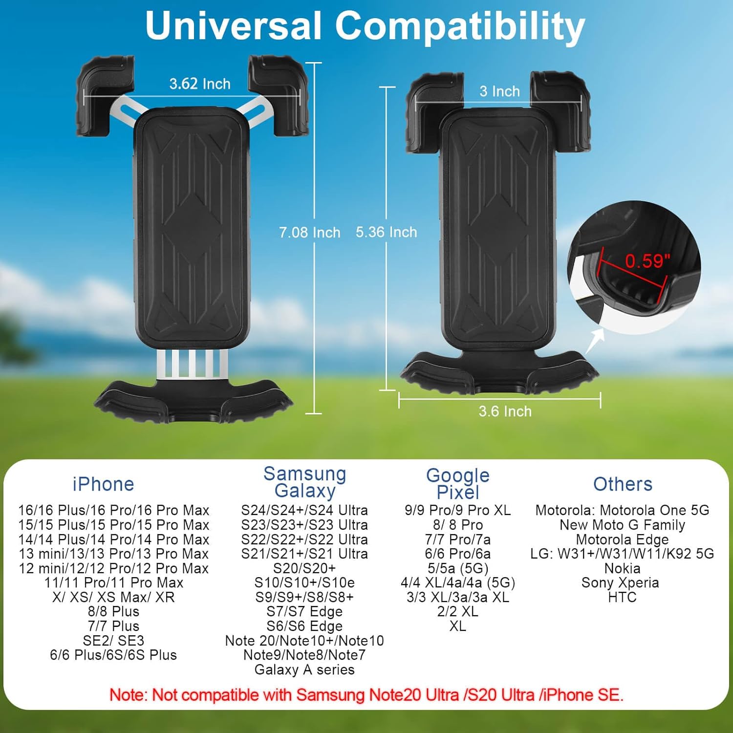 MOSNAI Golf Cart Magnetic Phone Holder Mount with Vibration Dampener, Anti-Shake Golf Cell Phone Holder for EZGO/Club Car/Yamaha, Golf Phone Caddy for 4.7"-6.9" iPhone/Galaxy/Google Pixel - Image 6