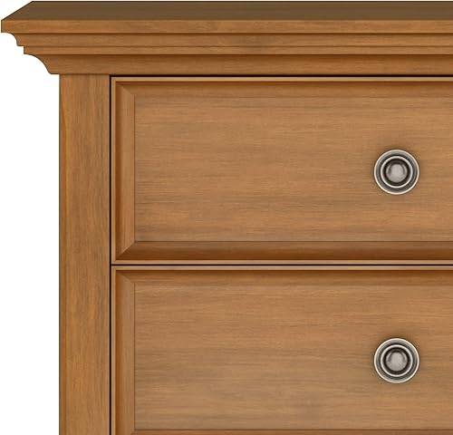 Miniatura 63 de SIMPLIHOME Amherst Mesita de noche tradicional de madera maciza de 24 pulgadas de ancho, color gris niebla, para sala de estar y dormitorio Gris