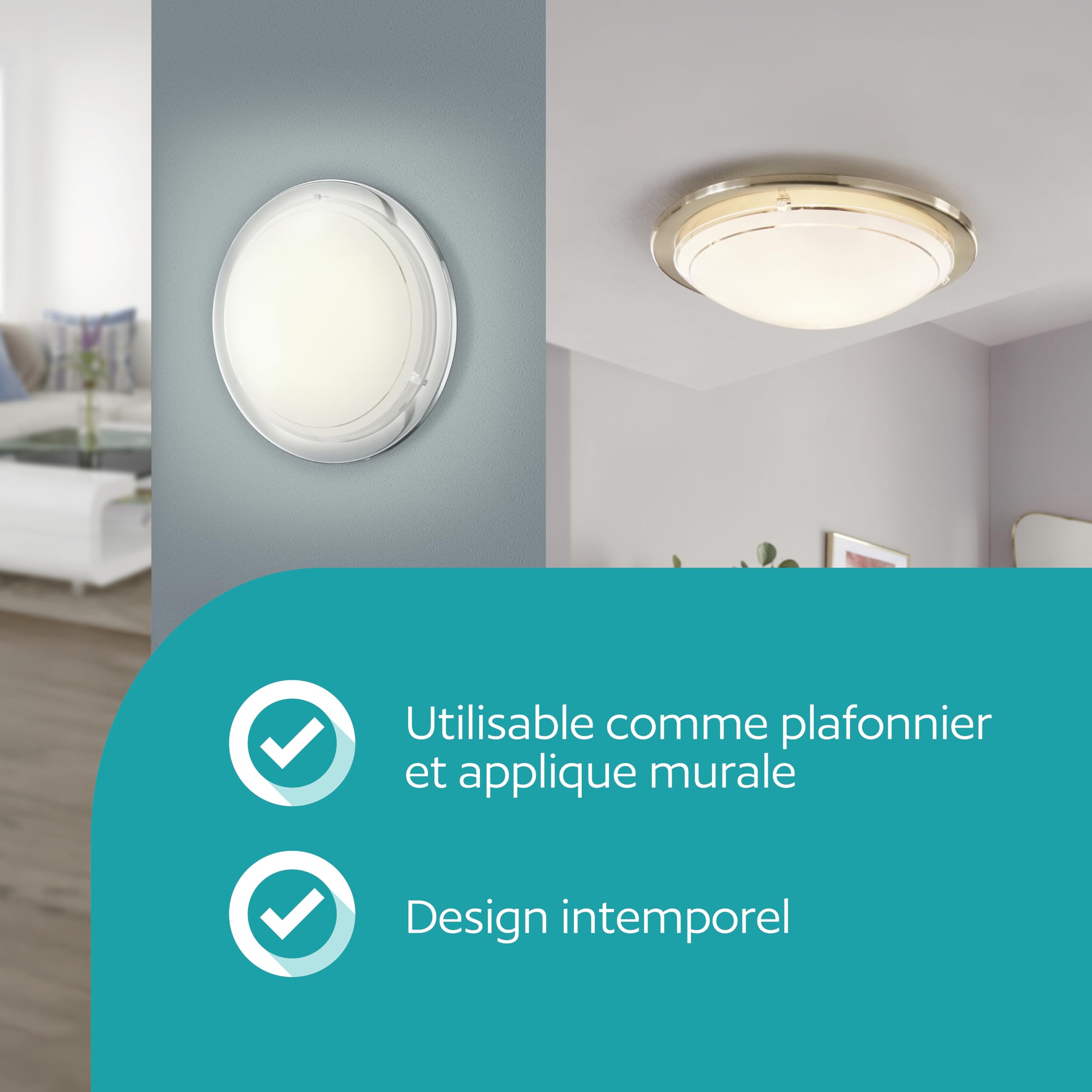 plafonnier planet 1 e27 25w maxi en métal blanc et verre eglo