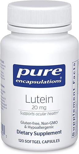 Pure Encapsulations Luteína 20 mg Apoyo antioxidante hipoalergénico para una función visual saludable 120 cápsulas de gel blanda