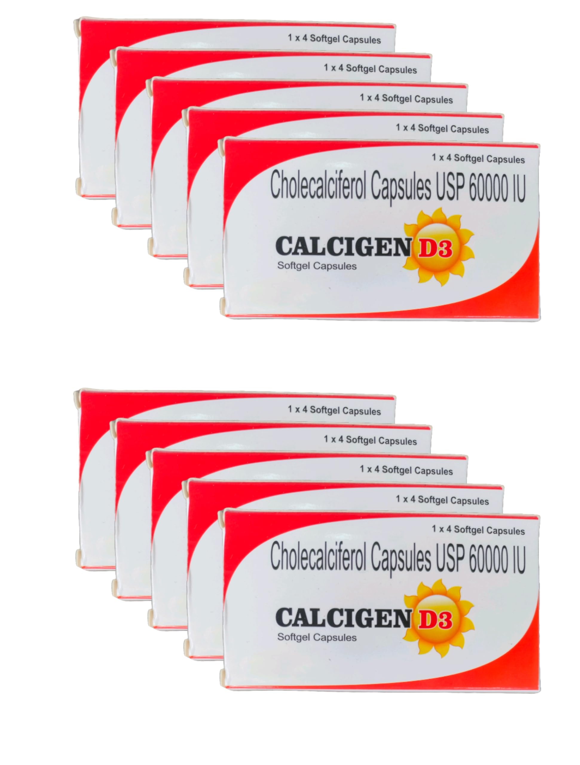 Calcigenn D3 Capsule | Cholecalciferol 60000 IU Vitamin D3 Supplement | Softgel Capsules | 10 Strips (40 Capsules)-image-21