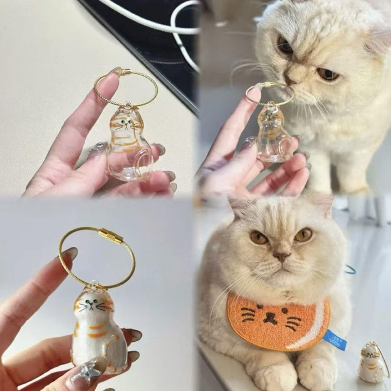 LUOFENG Pet Hair Memorial Display Box With Rope Cats,Pet Hair Keepsakes Display Box Cats Furs Collectible Storage Container Keychain Pendant Home Decors - Image 4