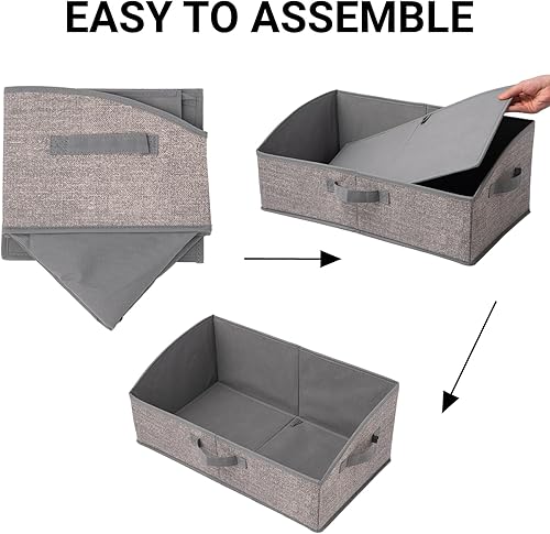 Miniatura 2 de Paquete de 3 organizadores de armario, organizadores plegables de almacenamiento de ropa con asas, gran capacidad, cajas de almacenamiento