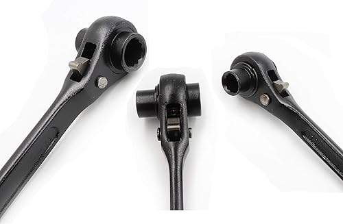 Vista 14 de LBY Paquete de 2 llaves rápidas hexagonales para andamio, llave de trinquete de 0.945 in/1.063 in, enchufe de doble extremo, andamio de trinquete